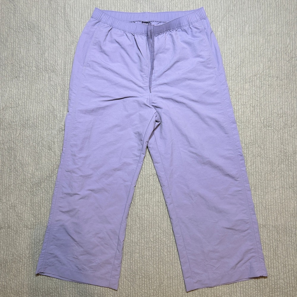 Patagonia Baggies Pants Womens Large Purple Recycled Nylon Wide Leg Outdoor